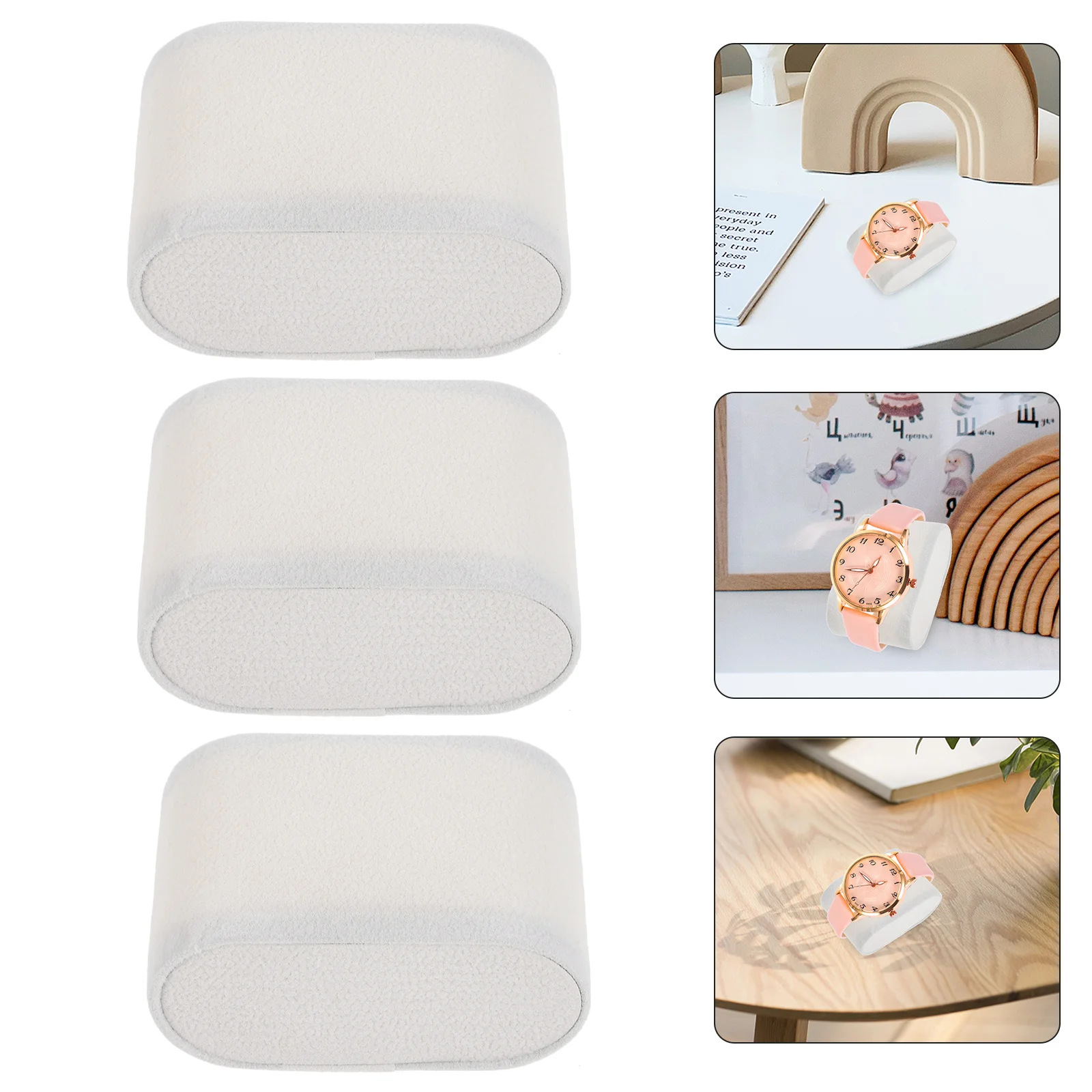 

3Pcs Watch Display Pillow Cushion Jewelry Holder for Bracelet Bangles Protective Storage Stand Watch Pillow Bangle Cushion