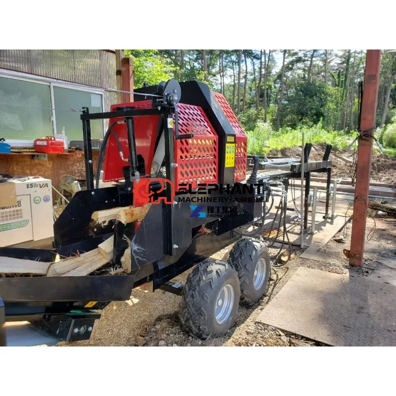 Petrol Hydraulic Log Splitter Firewood Processor, Portable Wood Cutting Machine for Farm Garden Log Timber Processing