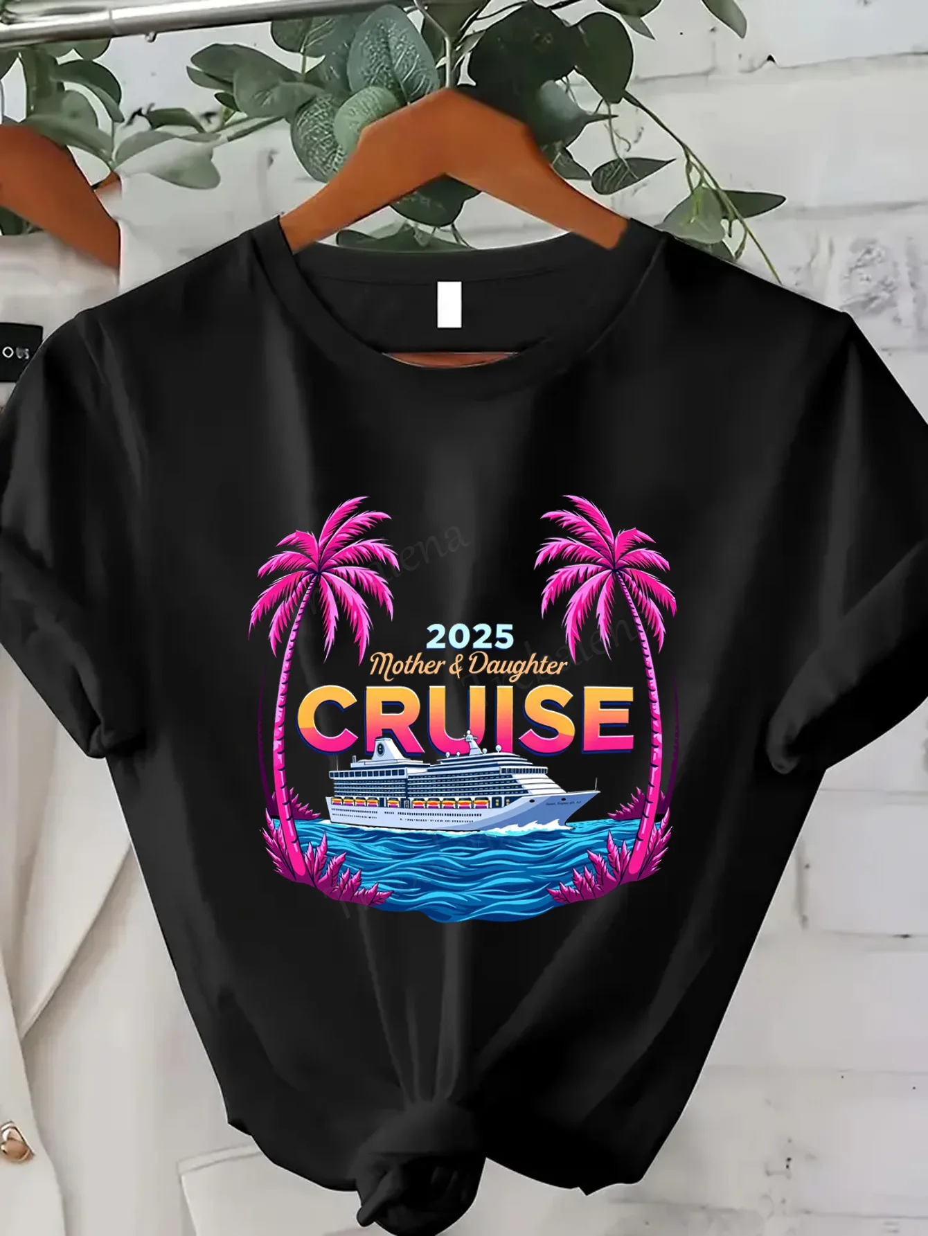 

Women T-shirt 2025 Mother & Daughter Cruise Tropical Palm Tree Women's T-Shirt