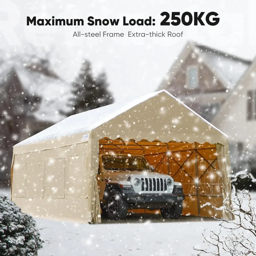 

Навесной шатер для вечеринок 13'x20' повышенной прочности с колесами, портативный тент и прозрачные окна и шторы