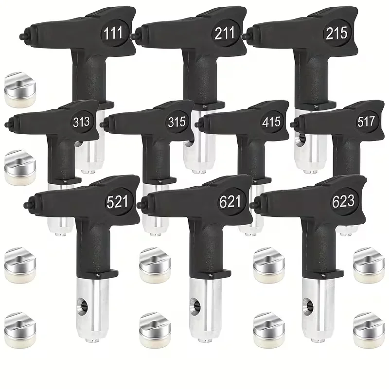 Black Airless Spray Nozzles Spray Tips Reversible Tip For Airless Paint Spray Sprayer 111 211 215 313 415 517 521 621 623