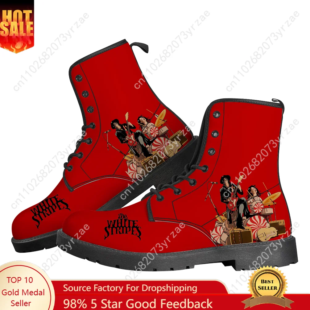 

The White Stripes Boots Mens Womens Teenager Shoes Casual Boot Outdoor Light High Quality Couple Print Pattern Text Custom Shoes