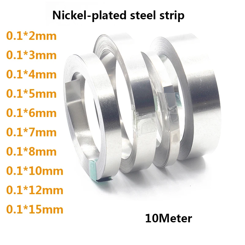 10m nikkel strip 18650 li-ion batterij nikkel plaat vernikkelde stalen band connector puntlasmachine batterij lasser