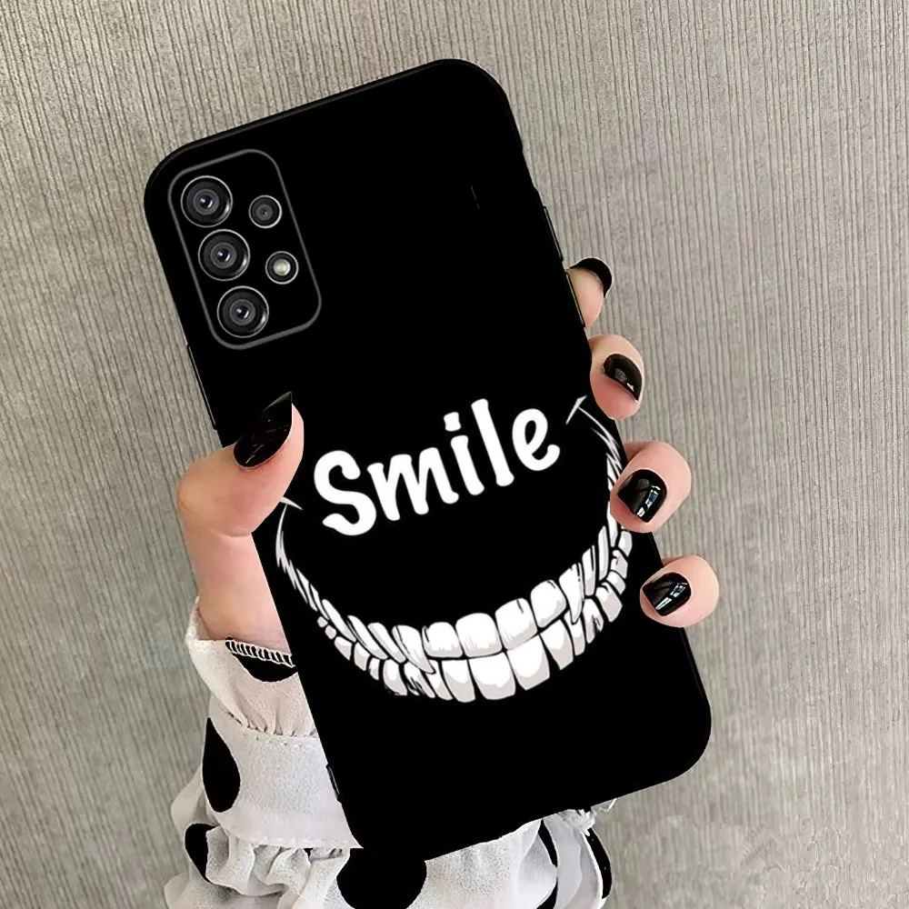 Smiley Creepy Face Scared Demon Phone Case For Samsung Galaxy A20,A21s,A22,A31,A32,A52,A53,A72,73,A80,A91 Soft Black Cover