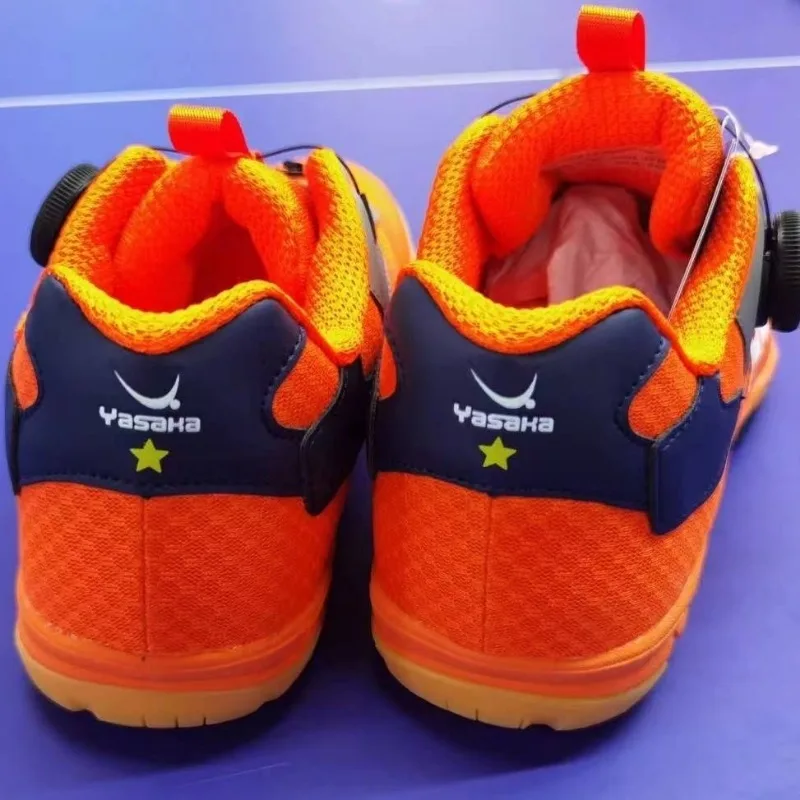 Professional Table Tennis Shoes Men Women Orange Badminton Shoes Couples Quick Lacing Sport Shoes Unisex Non-Slip Gym Shoe