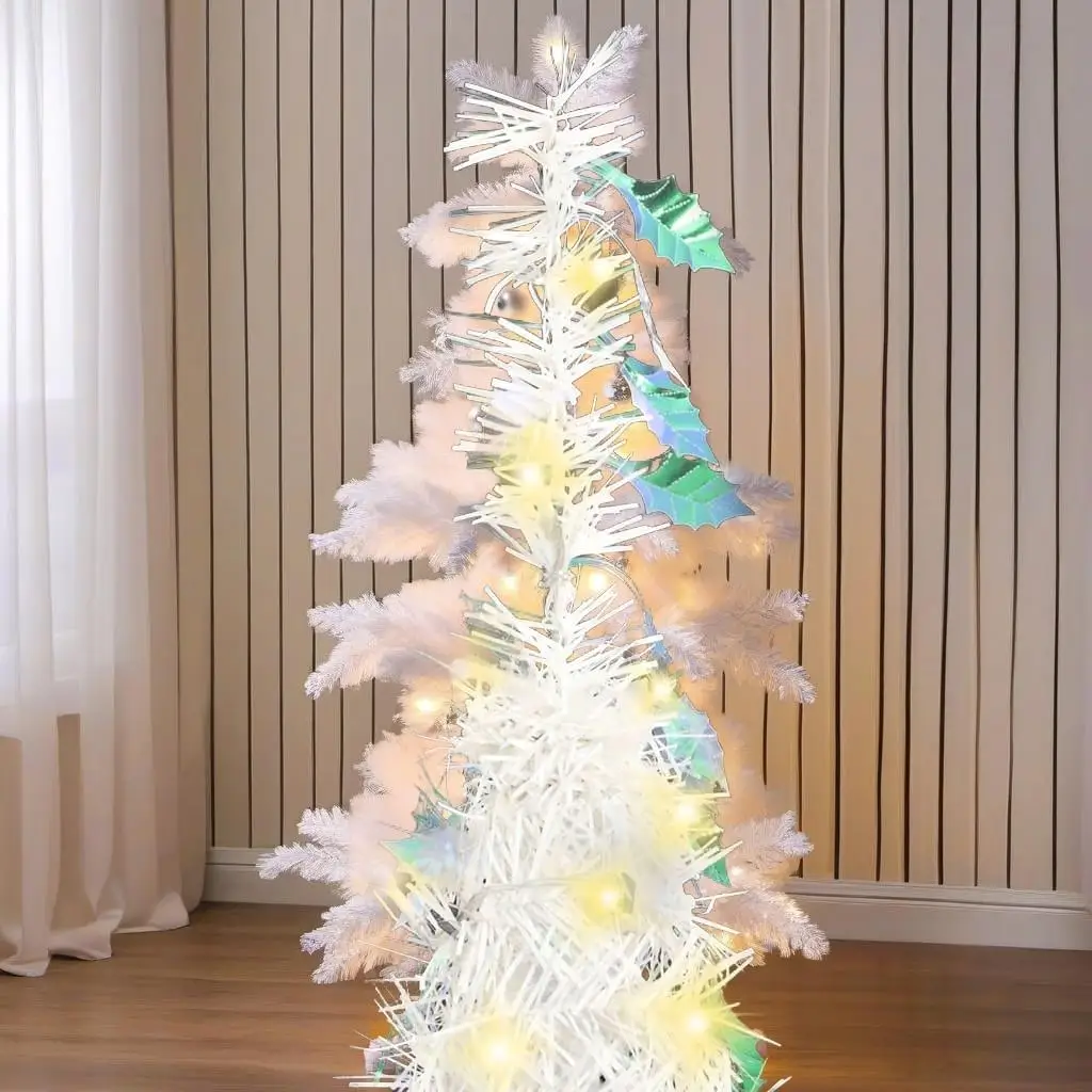 

150 White Pop-Up Artificial Christmas Tree 70.9in - Festive Holiday Decor