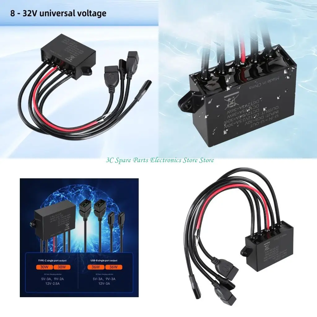 SZ 12 В 24 В USB-конвертер для зарядки типа C, модуль быстрой зарядки, автомобильная электроника, автомобильный адаптер питания,