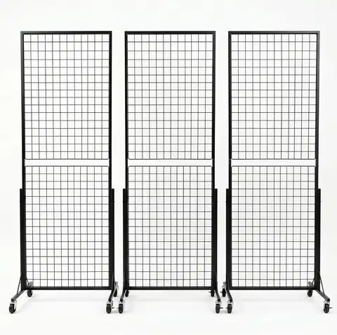 Tacleekii 3‑Pack Grid Wall Panels 2' X 5.6' Grid Wall Panel Display Stand Gridwall Display Racks for Art Craft Shows Retail Shop