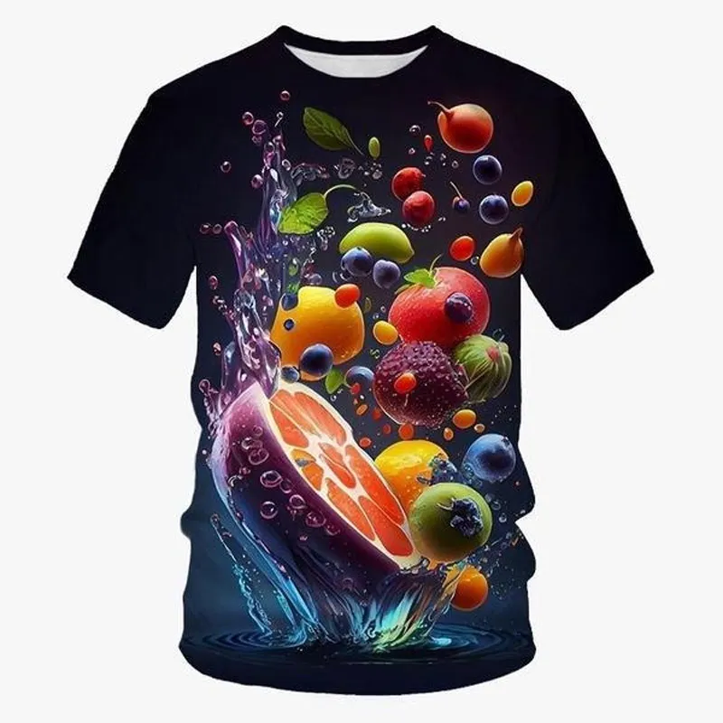 Fashion Creative New Fun Fruit graphic t shirts For Unisex Summer Trend Casual Hip Hop Street Style Printed Round Neck Daily Tee