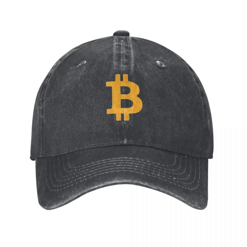 Bitcoin Logo Baseball Cap Plain and Simple Cute Couple Washed Trucker Hat Casual Casual Kpop Snapback Cap Gift Idea