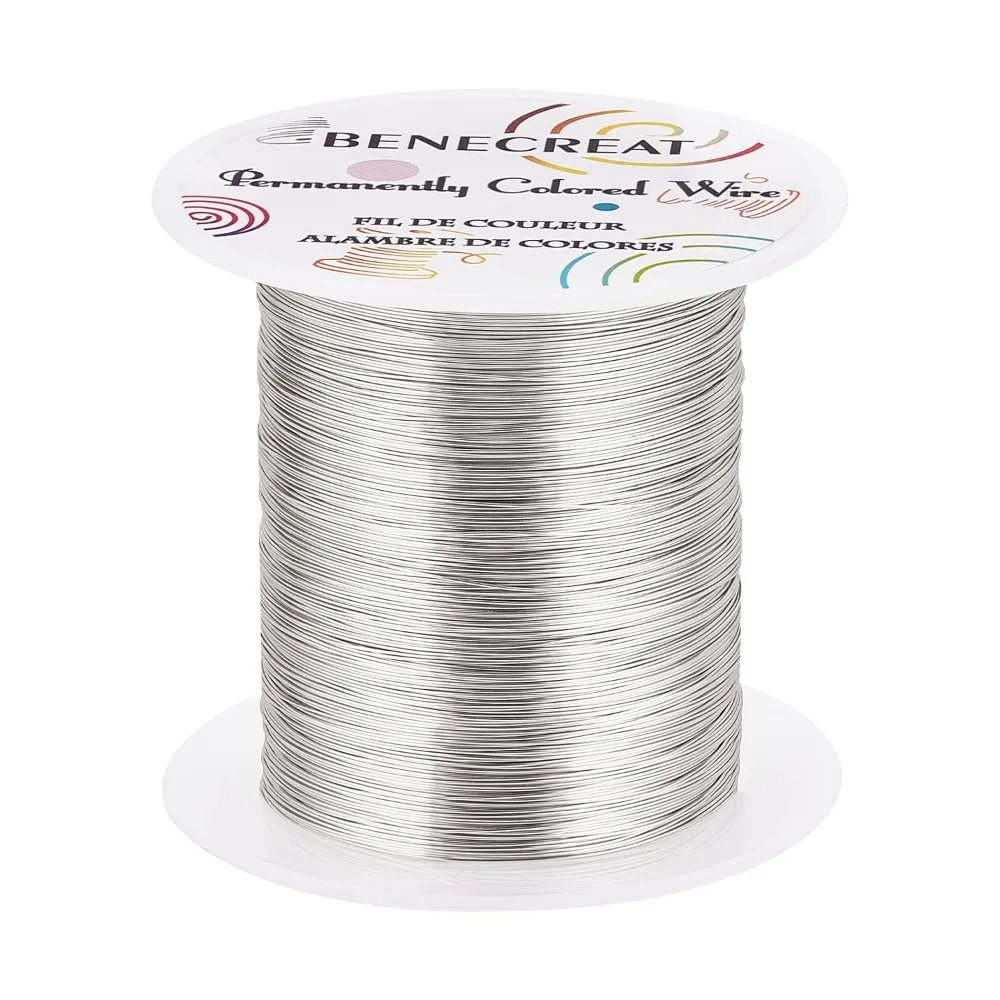 28 Gauge 164 Yards Tarnish Resistant Silver Wire Jewelry Beading Wire for Beading Wrapping and Other Jewelry Craft Making