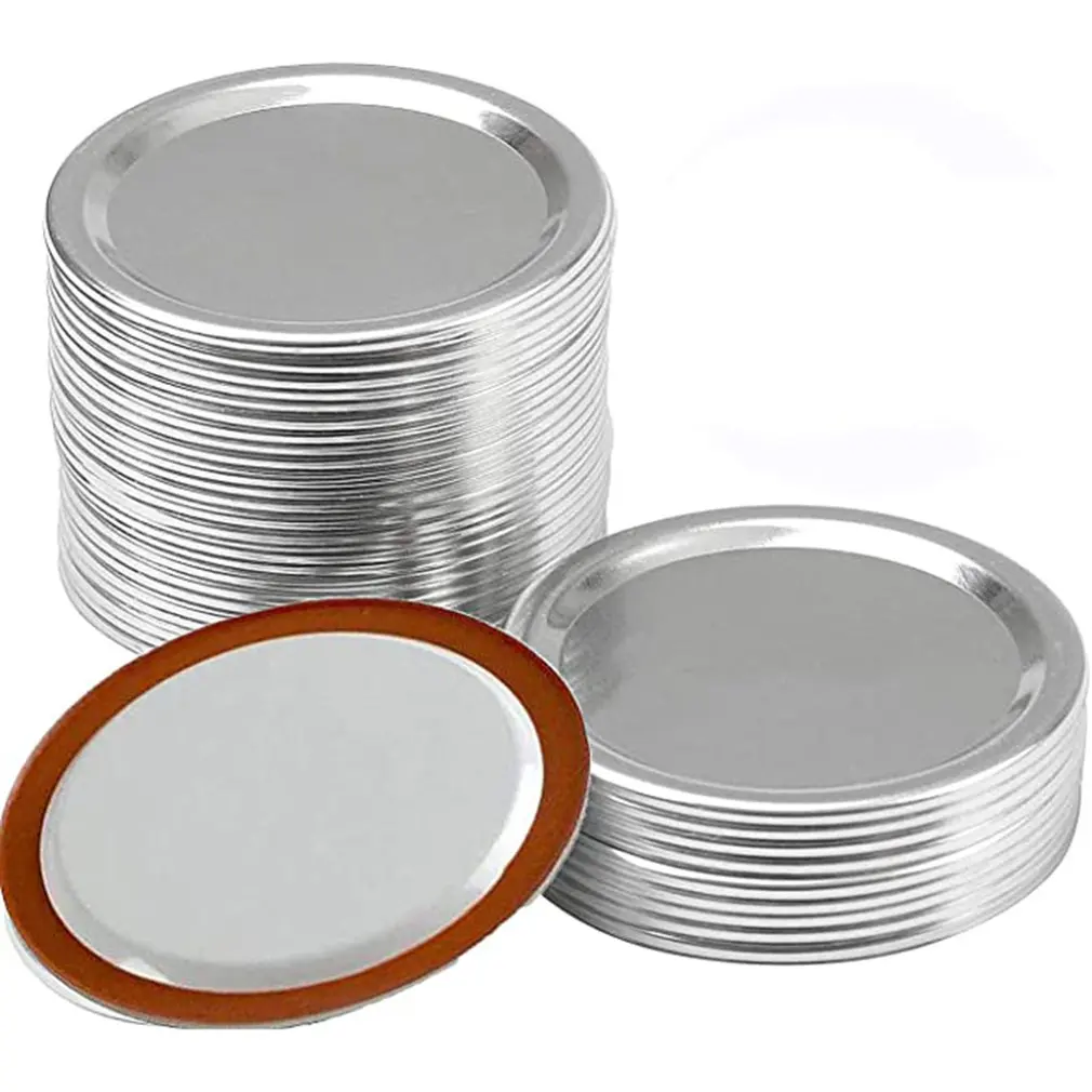 12Pcs Tinplate Mason Jar ฝาปิด Reusable 70/86มม.ปกติกว้างปาก Leak-Proof Seal Silver Mason canning ครัวอุปกรณ์