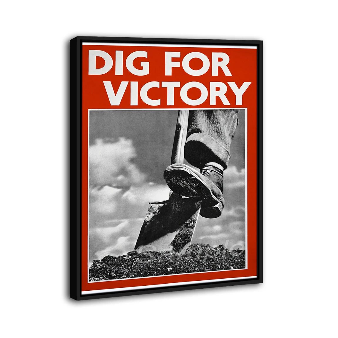 Vintage Dig on For Victory War Framed Poster Print Home Decor Wall Art Painting Oil Canvas