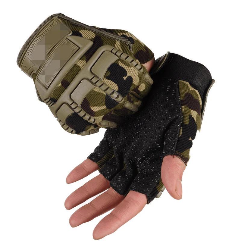 Tactical Half-finger Gloves Male Outdoor Anti-slip Wear Special Forces Training Sports Cycling Mountaineering Gloves Breathable