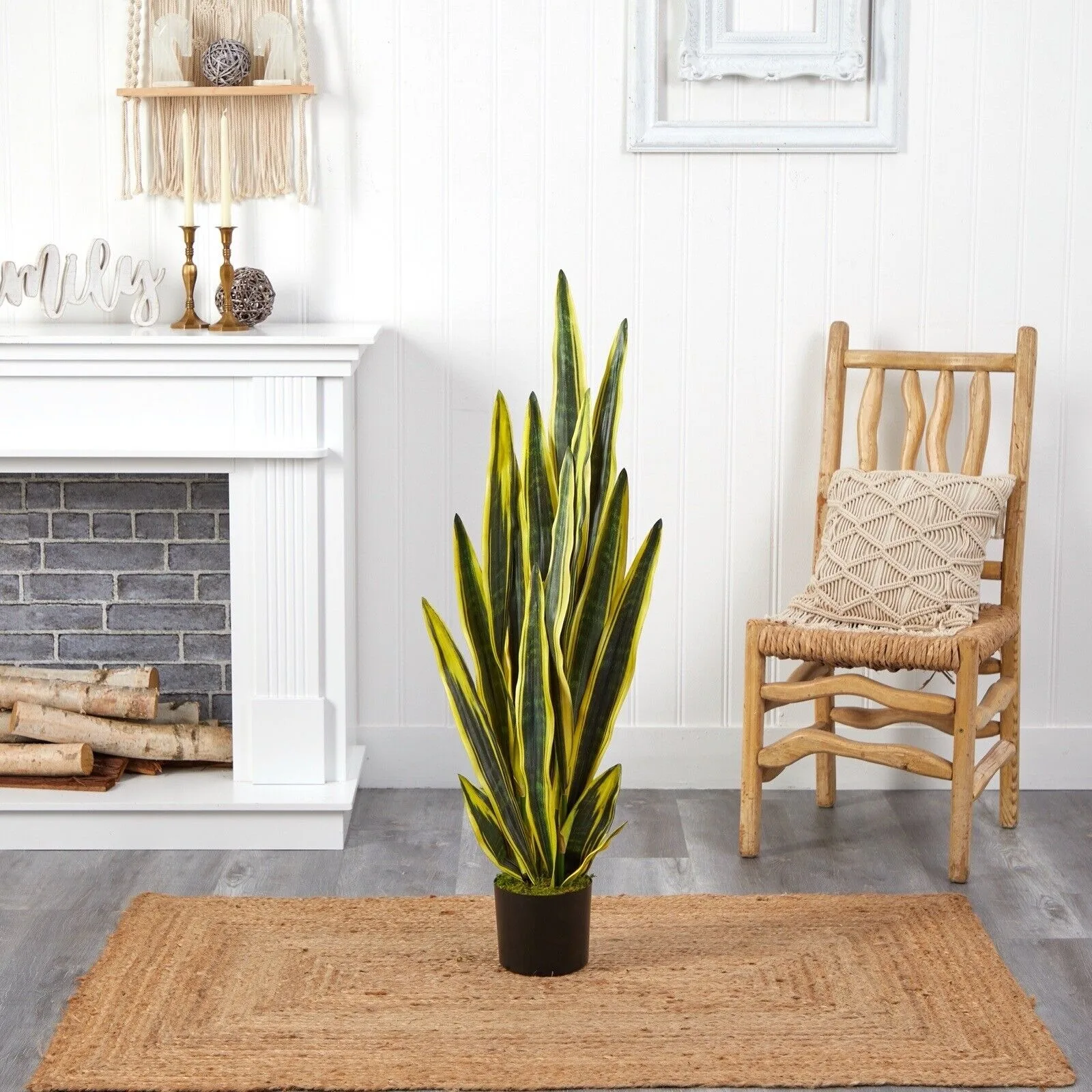 US  4 ft Sansevieria (snake plant) artificial plant home decoration.