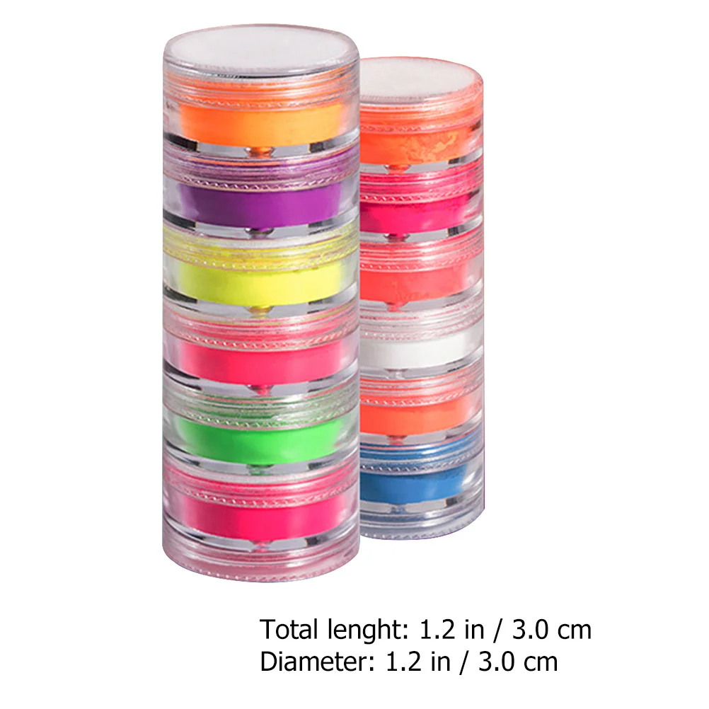 Juego de 12 Uds de polvo perlado para uñas, pigmentos acrílicos fluorescentes para esmalte de Gel Uv, arte de manicura, Kit de decoración para el cabello, cara y cuerpo