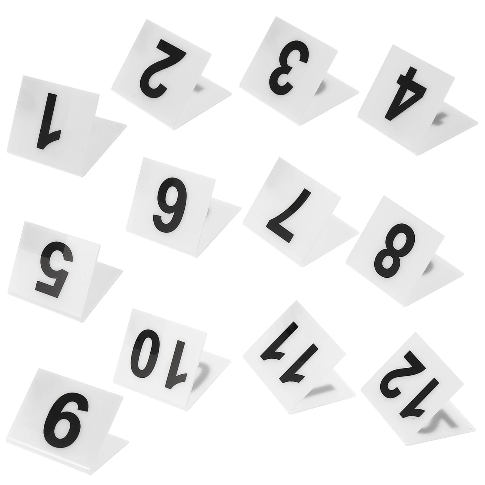 

12pcs Number Markers Game Evidence Marker Replacement Acrylic Table Tent Signs Reusable Crime Scene Props Detective