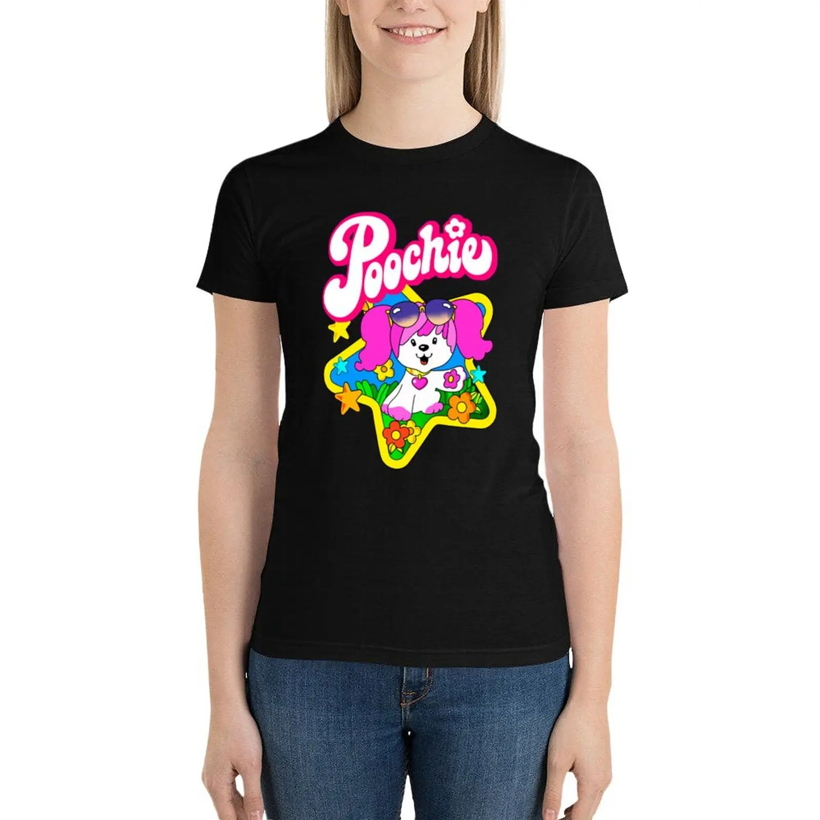 

Poochie T-Shirt tees summer top vintage clothes cute clothes Woman T-shirts