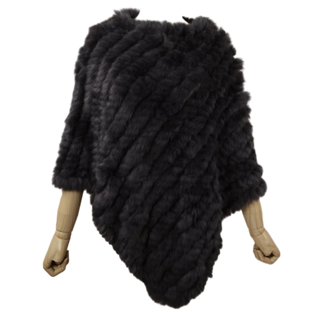 

Eco-friendly Women Cape Sustainable Choice For Winter Gift For Polyester Winter Fur Shawl Knit Shawl white