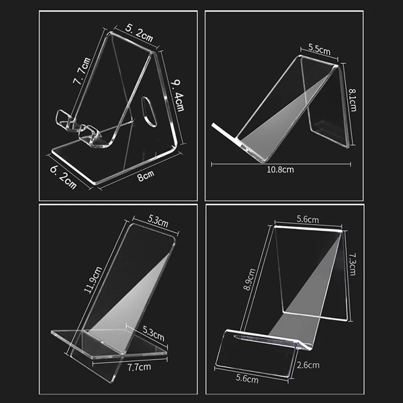 Transparent Cell Phone Holder Acrylic Display Stand Clear Rack Stand for Cell Phone Display