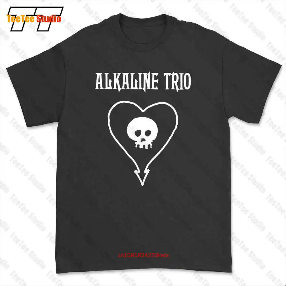 Camiseta con Logo de calavera de corazón Simple de alcalino Trio, camiseta 0SAL, 01