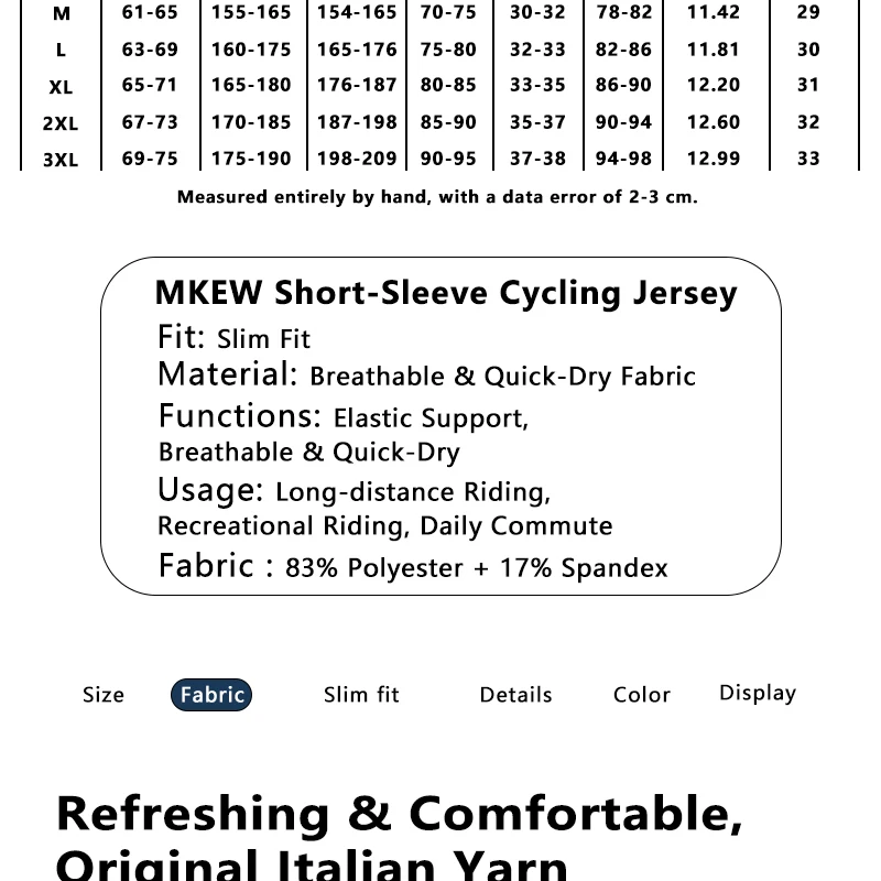 MKEW Kurzarm-Fahrradtrikot für Herren, Sommer-Rennradtrikot, Kleidung für Männer, MTB-Mountainbike-Sportbekleidung, Herrenbekleidung – Detail 4