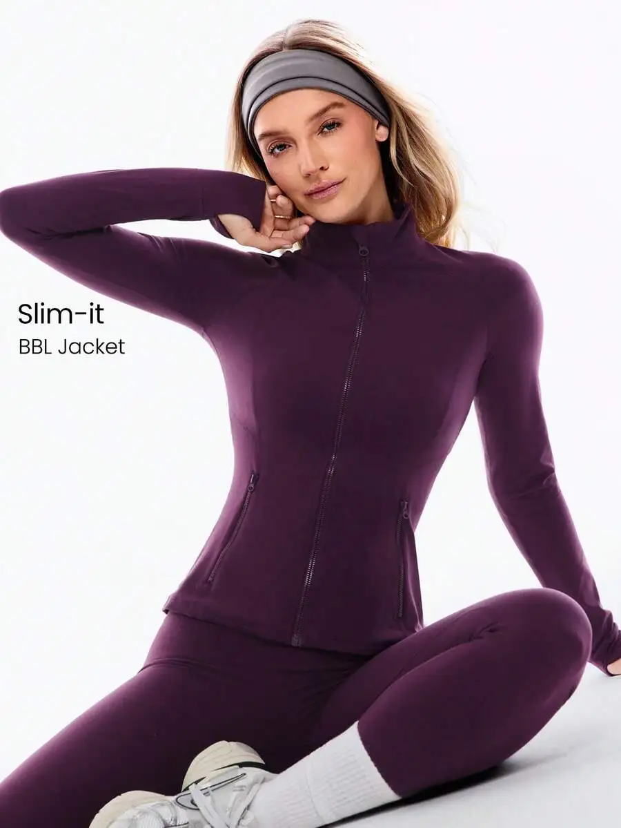 

Slim Fit Zip Up Long Sleeve Performance Jacket With Thumbholes And Secure Pockets