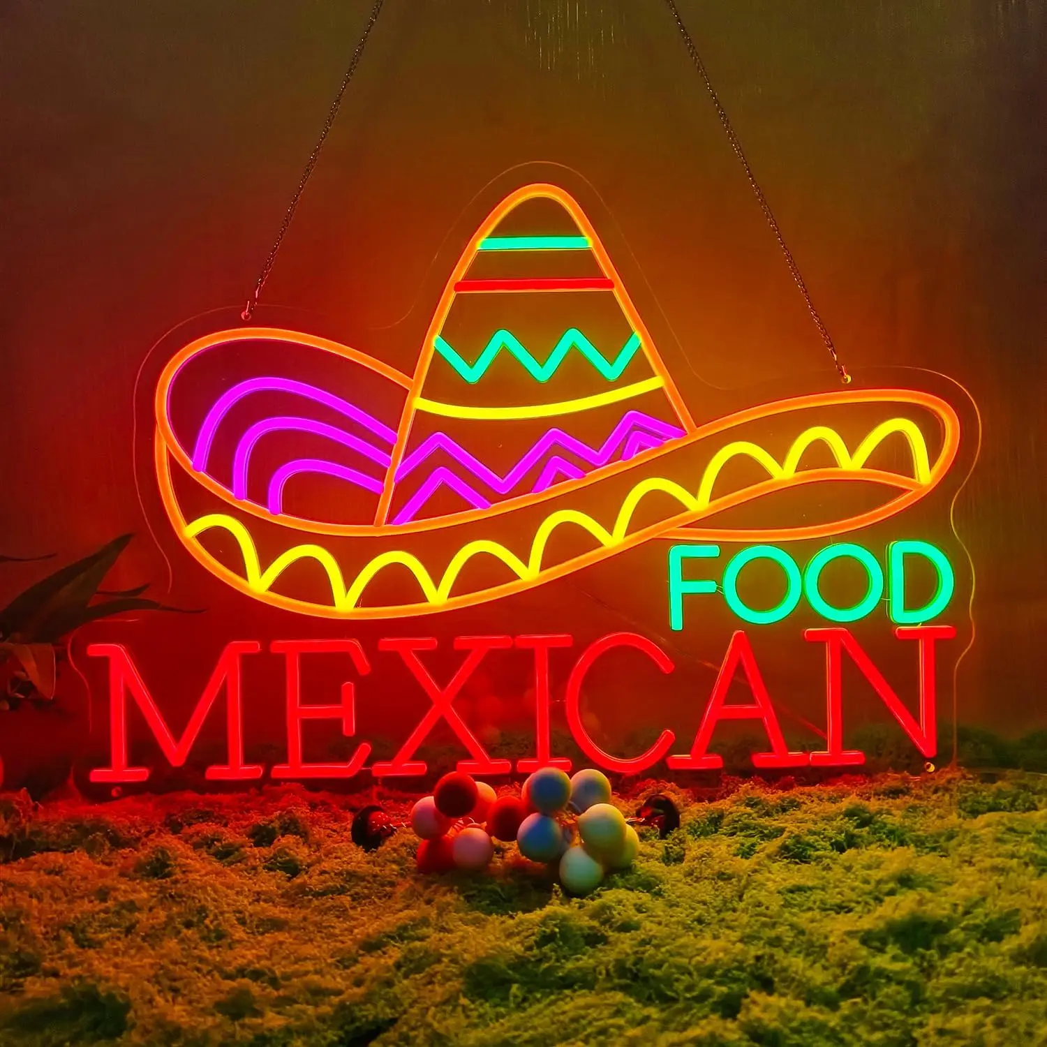 Mexican Food Sombrero LED Neon Sign USB Neon Light, Christmas Restaurant Wall Decor Bar Party Business Advertising Neon Lamp