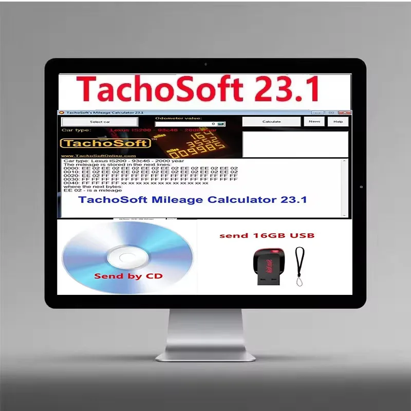 TachoSoft Wijzigen Kilometerstand Rekenmachine 23.1 Software voor Auto EEPROM ECM Engelse Versie Kilometerstand Berekening Tool voor Peugeot