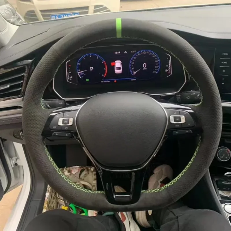 

Car Steering Wheel Weaving Suede Lavida Golf Sagitar Magotan Polo Jetta Accessories Steering Wheel Cover For Volkswagen Bora