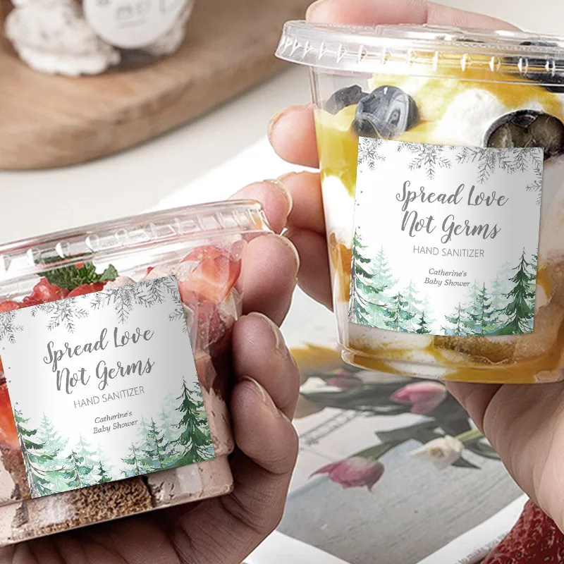 winter glitter snowflake shower baby shower thank you favor pink gold Square stickers silver blue christmas snowflake sticker