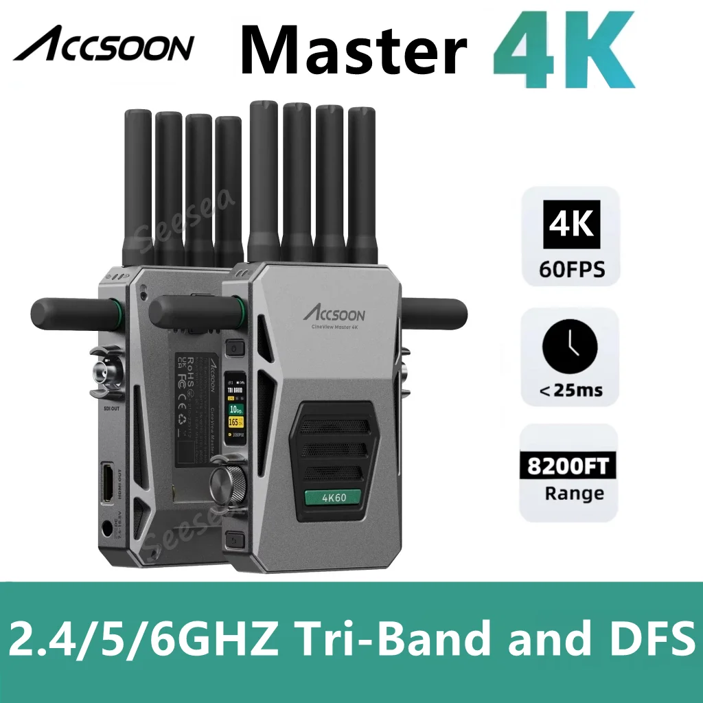 Accsoon CineView Master 4K Беспроводная передача видео 4K 6G/5G/2,4 ГГц Диапазон 8200 футов Полноцветный ЖК-дисплей с задержкой класса 25 мс Accsoon CineView Master 4K Беспроводная передача видео 4K 6G/5G/2,4 ГГц Диапазон 8200 футов Полноцветный ЖК-дисплей с задержкой класса 25 мс