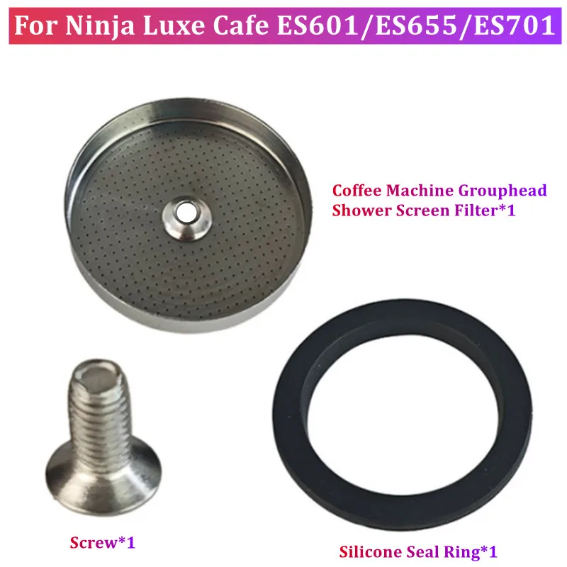 3pcs Coffee Machine Group Head Replacement Parts For Ninja Luxe Cafe ES601/ES655/ES701 Shower Screen Filter Silicone Seal Ring