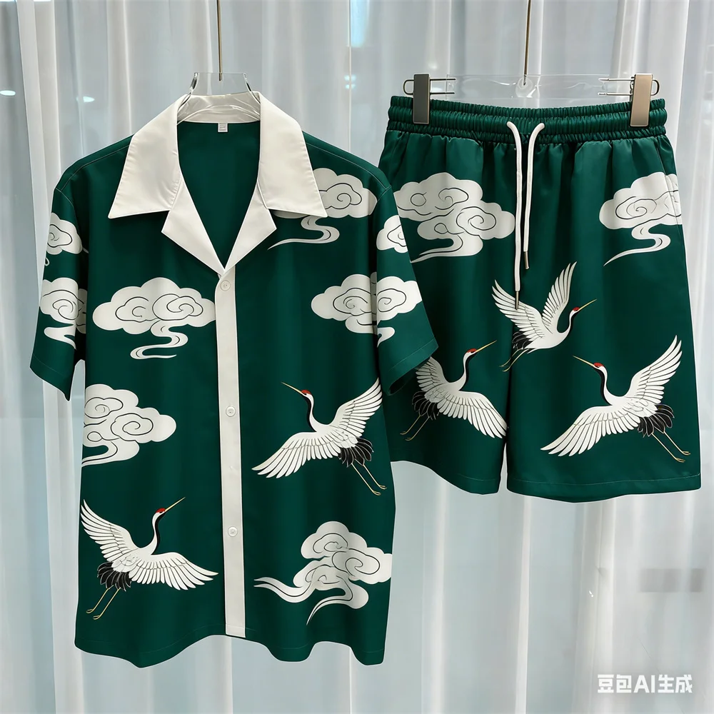 ثلاثية الأبعاد الرجال مجموعة الترفيه قطعتين مجموعة تي شيرتات قصيرة للأطفال عالية الجودة الصيف هاواي قميص مجموعة للجنسين y2k قميص مجموعة المنزل منامة ملابس للرجال