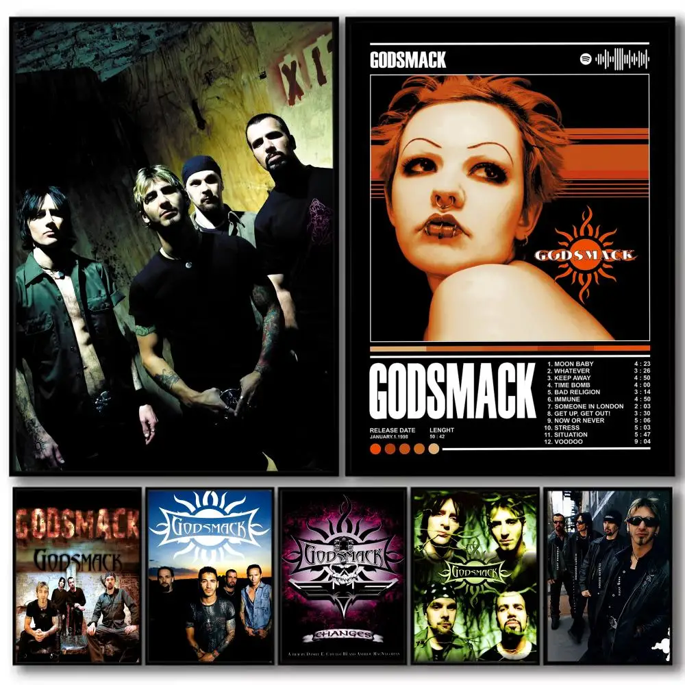 الكلاسيكية الفرقة G_Godsmack ألبوم HD الكتان قماش المشارك جدار الفن يطبع لغرفة المعيشة غرفة نوم مكتب هدية تزيين المنزل