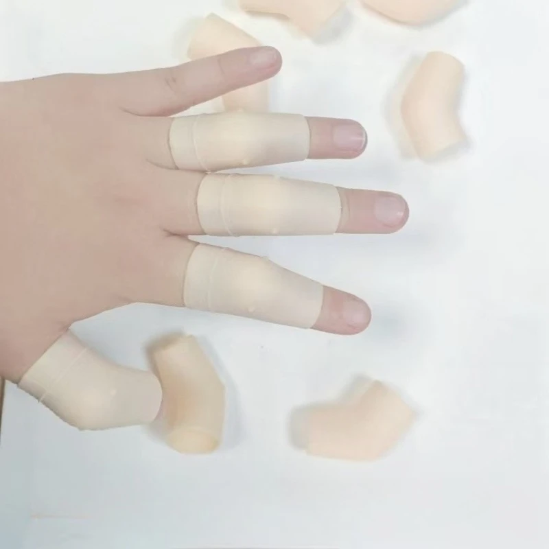

5pcs/set Professional Massage Finger Cap Silicone Joint Protection for Spa Therapists Anti-Crack Anti-Friction Finger Gloves