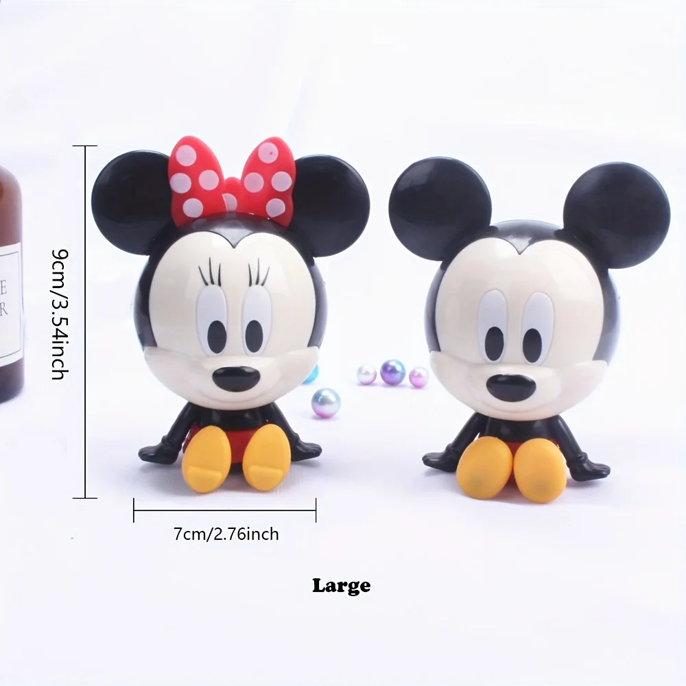 2pcs Disney Mickey and Minnie plastic figurines, desktop ornaments, birthday party dessert cake decoration accessories view 3