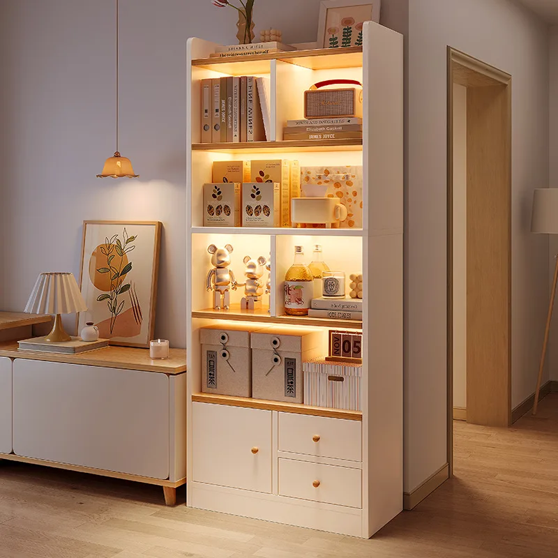 Bookshelf Shelf Floor-to-ceiling multi-layer storage bookcase Living room Home storage display cabinet Shelf next to TV cabinet