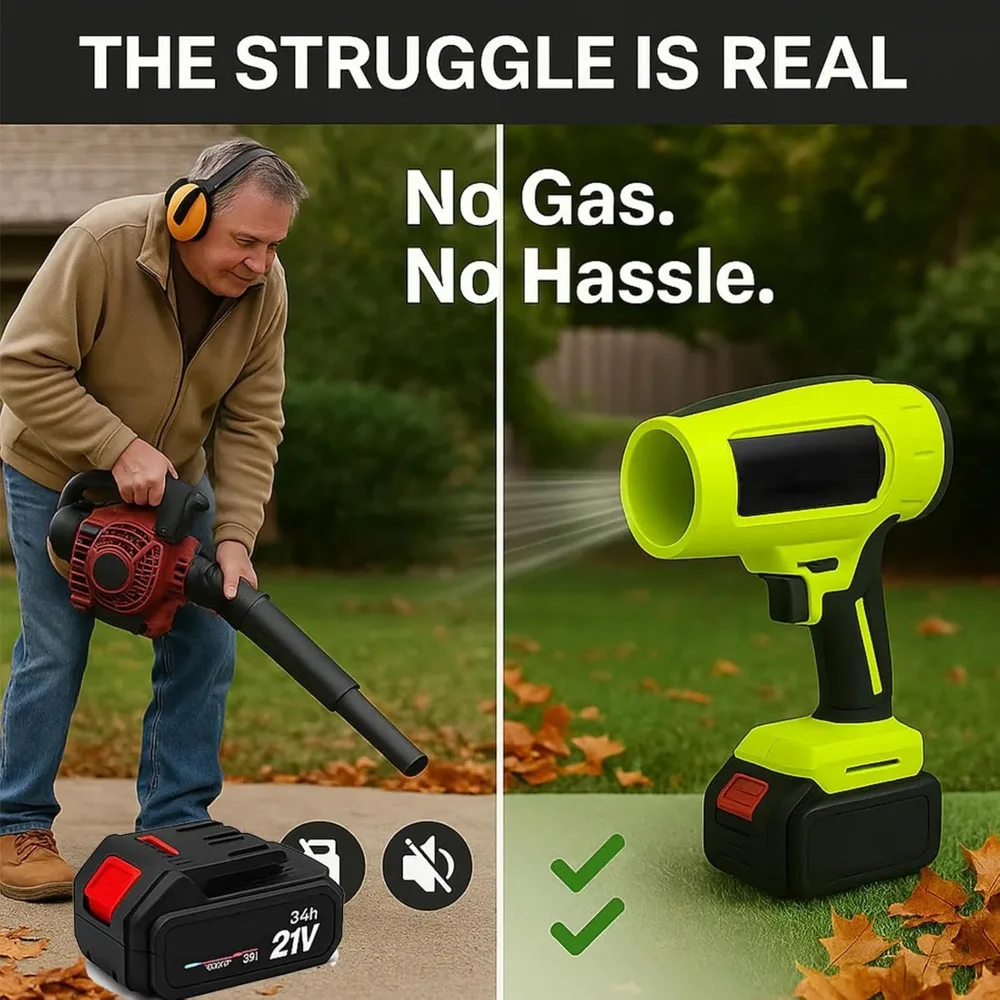 Cordless Leaf Blower with Turbo Jet Technology: Powerful Mini Handheld Air Duster for Yard and Patio Cleaning