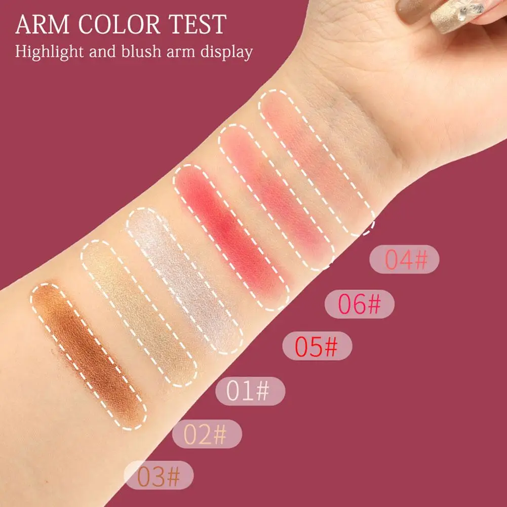 5-color Three-dimensional Rose Powder Blusher High Gloss Pearl Powder Blusher Eye Shadow Is Suitable For Daily Makeup