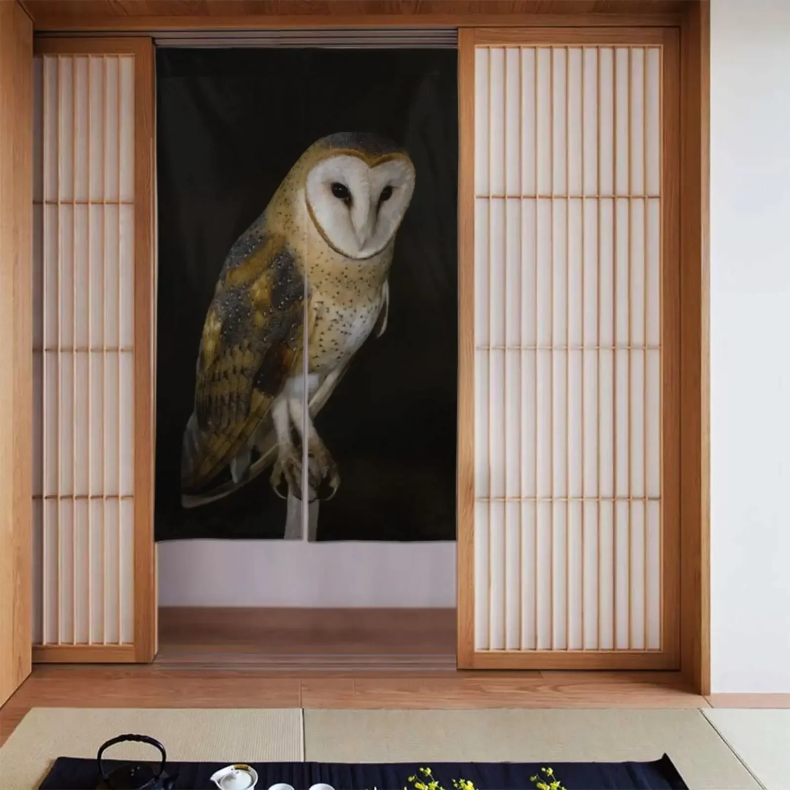 

Owl In The Dark Printed Animal Japanese Noren Doorway Curtain Door Tapestry Wall Hanging For Kitchen Bedroom Home Decoration