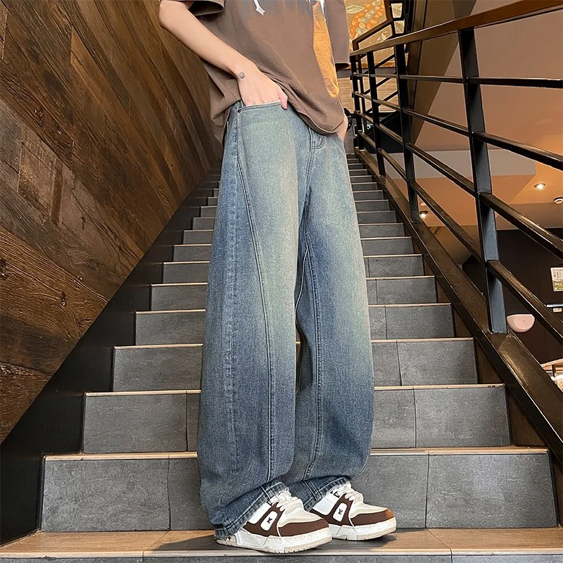 Original Design Retro Washed Unisex Jeans Casual Ripped Loose Men Pants High Street Vintage American Oversized Jeans