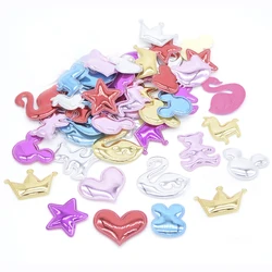 100Pcs 패딩 된 마우스 헤드 심장 곰 크라운 스타 Appliques DIY 머리 장식 헤어 클립 보우 케이크 토퍼 장식 액세서리