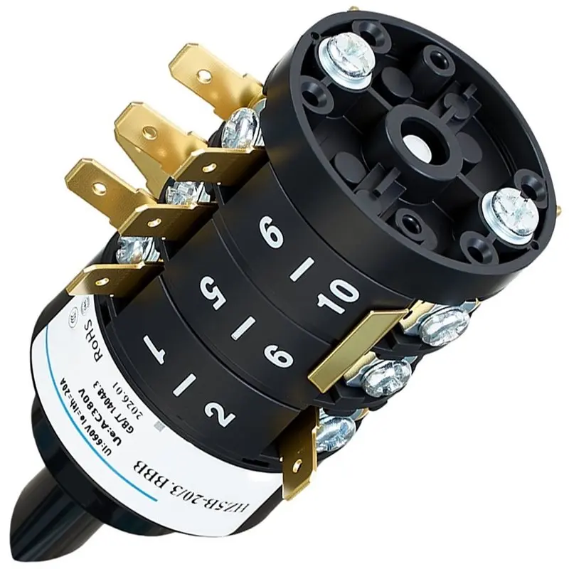 [NEWA08R】 Rotary Cam Changeover Switch HZ5B 20/3.BBB 3-Pole 8-Way
