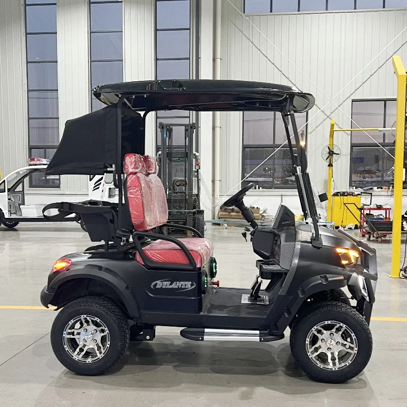 Equipped With Smart Onboard Charger And Solar Panel Powered Classic 60V 2 Seater 4kw Electric Golf Cart For Golf Course