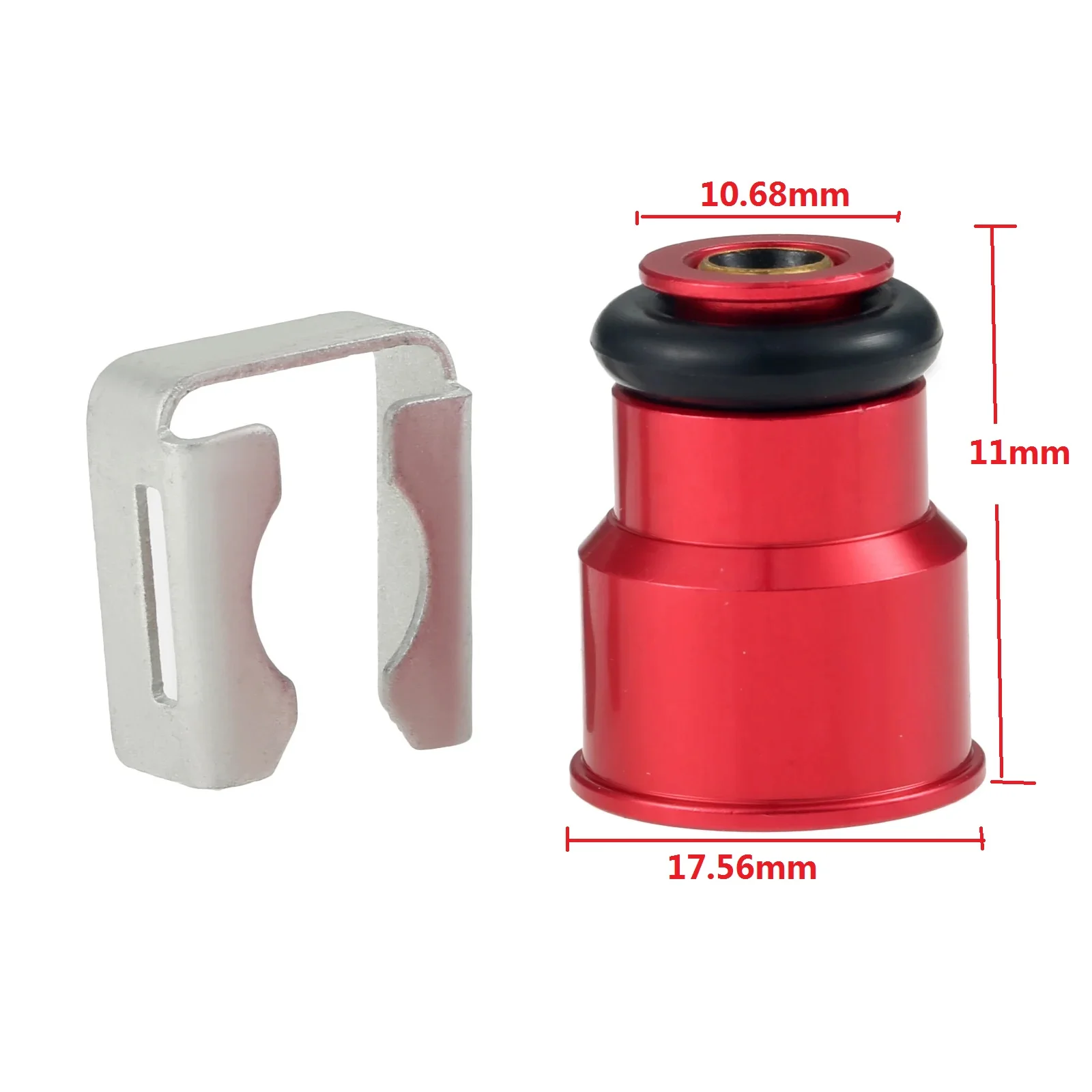 1PC Fuel Injector Top Hat Adapters Red Car Fuel Injector 210lb 2200cc Adapter Hats with Filters Short NGI-2 11mm EV14 48mm - view 6