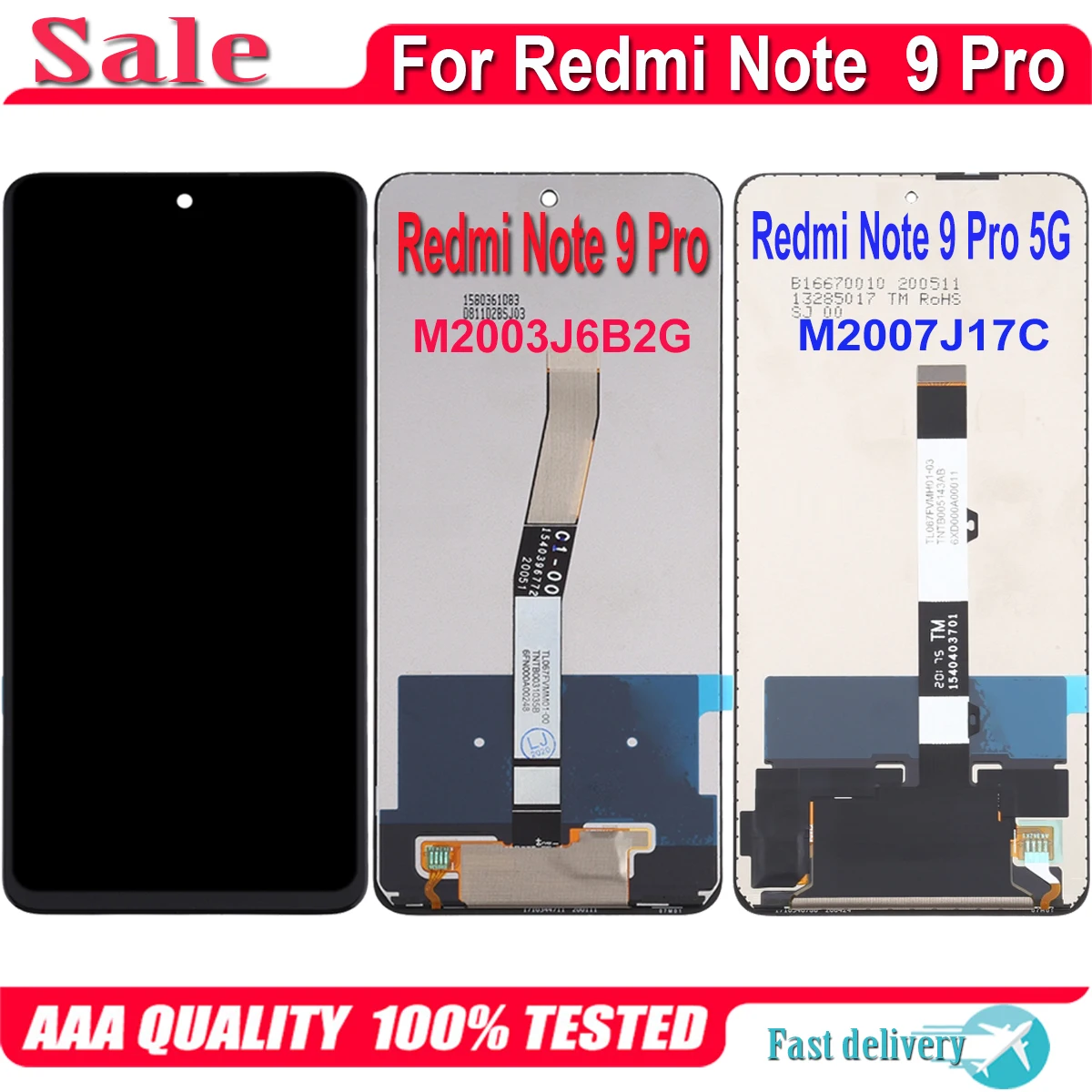 For Xiaomi Redmi Note 9 Pro 4G 5G LCD Display Touch Screen Digitizer For Redmi Note9 Pro M2003J6B2G M2007J17C LCD