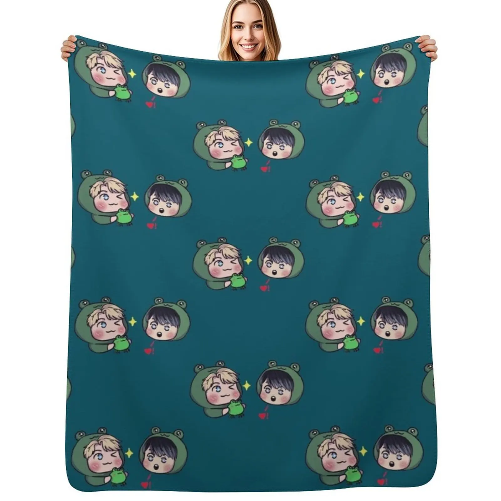 

Frog Boys! Throw Blanket Hairy Shaggy for babies Luxury Brand Blankets