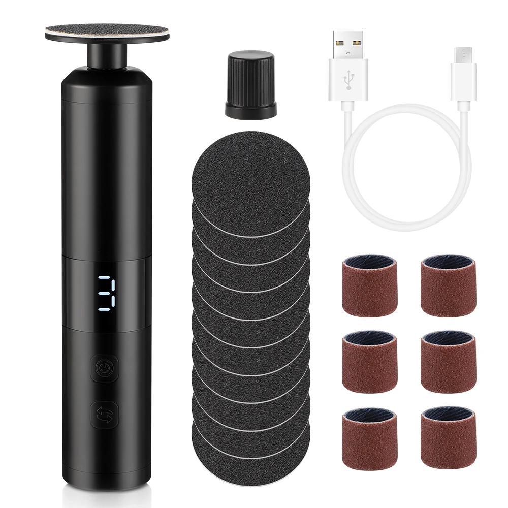 Electric Foot Callus Grinder Rechargeable Foot Predicure Grinding Machine Professional Foot File Sander Heels Dead Skin Remover