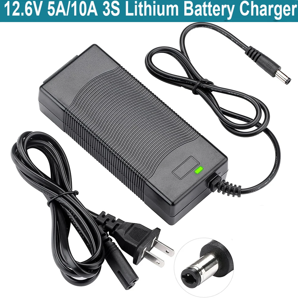 

12.6V Charger 5A 10A Lithium Battery Charger 3S 12V 11.1V 10.8V For 3s10p lithium ion Battery Electronic Drill Cordless Power